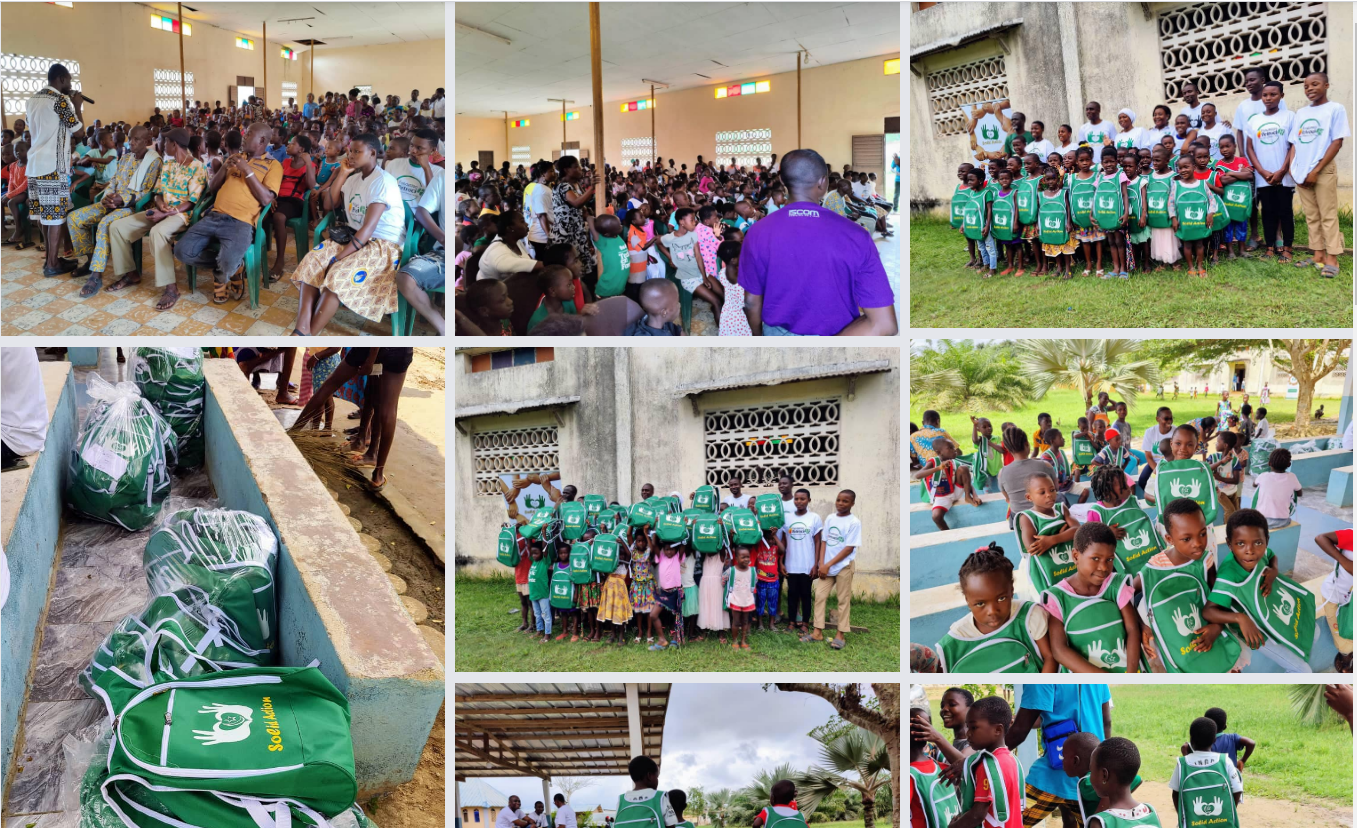 Distribution de KITS SCOLAIRES dans le département d'Alépé à Monga